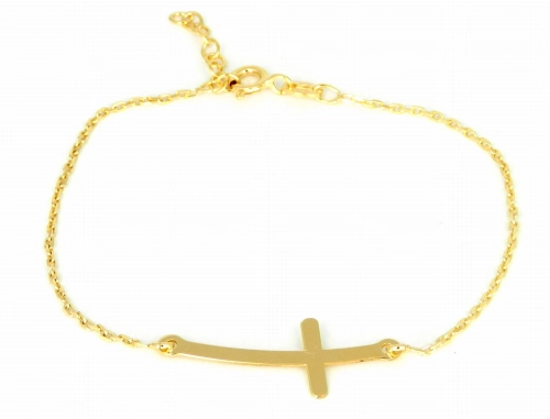 Bransoletka celebrytka krzyżyk poprzeczny