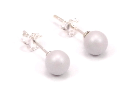 Kolczyki z szarą perłą Swarovskiego 