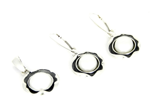 Komplet z perłą okrągły